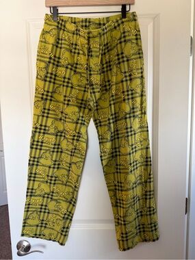 Men's The Grinch Plaid Lounge Joggers - Yellow